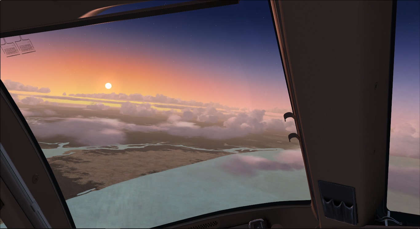 Sunset from YBBN to PHNL